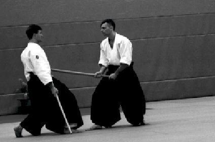 Aiki-Ken, Training mit dem Schwert mit Jan Nevelius und Jorma Lyly, 1998. Foto: Jöran Fagerlund. 