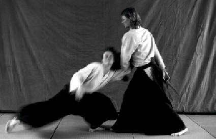 Aikido-Technik Eingang mit Lennart Linder c. 1980. Foto: Göran Marin.