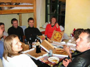 Fahrt zum Aikido-Seminar nach Rostock: Pizza