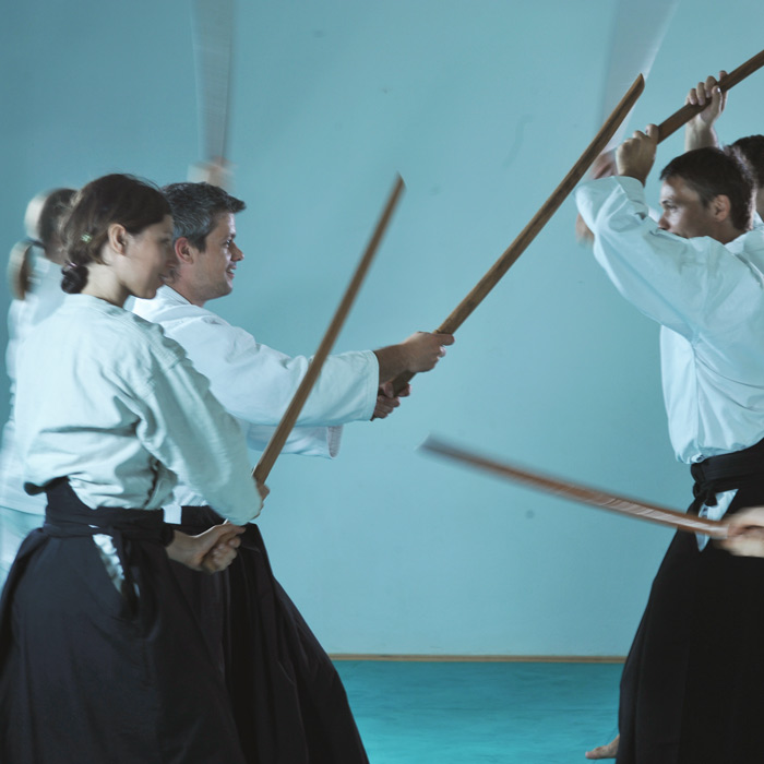 Aiki-Ken Schwerttraining Gruppe im Tanden Dojo Berlin